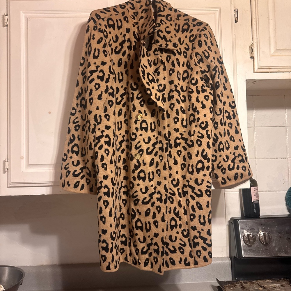 Leopard Print Women's Coat sweater jacket